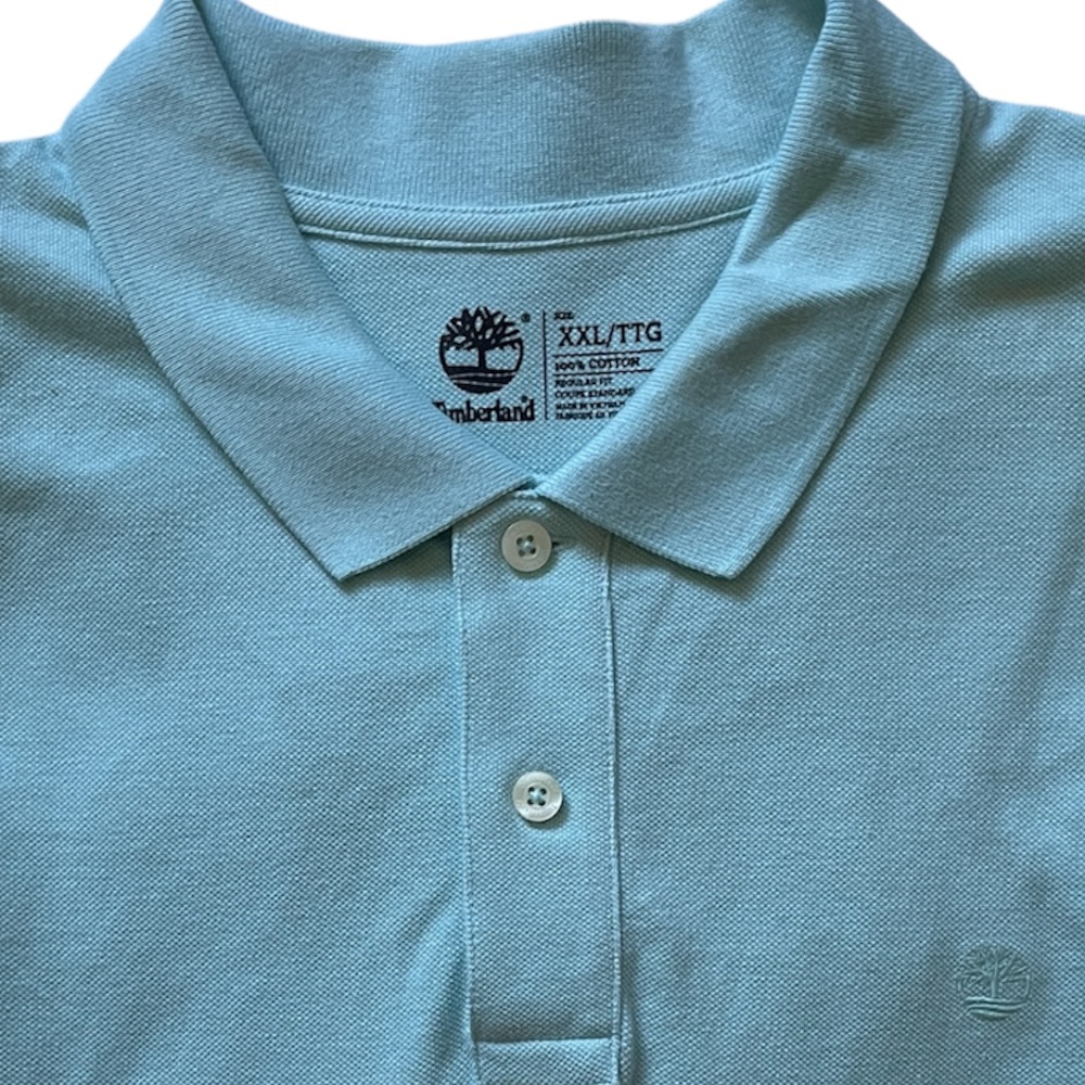 TIMBERLAND Mens 2XL Polo Shirt XXL Green Short Sleeve Regular Fit Embroidered